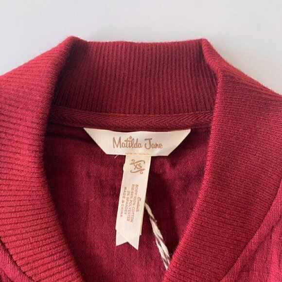 NWT Matilda Jane Women Burgundy Storyteller Bomber Jacket, XS - Picture 5 of 11